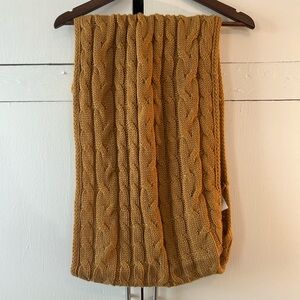 Mustard yellow knit infinity scarf crochet warm winter